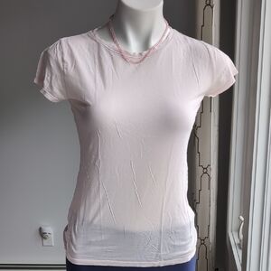 VINCE Pale Pink Short Sleeve Crewneck Tee